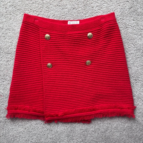 J.Crew Textured Bouclé Two-Piece Skirt Set Red Size Medium - Picture 7 of 15